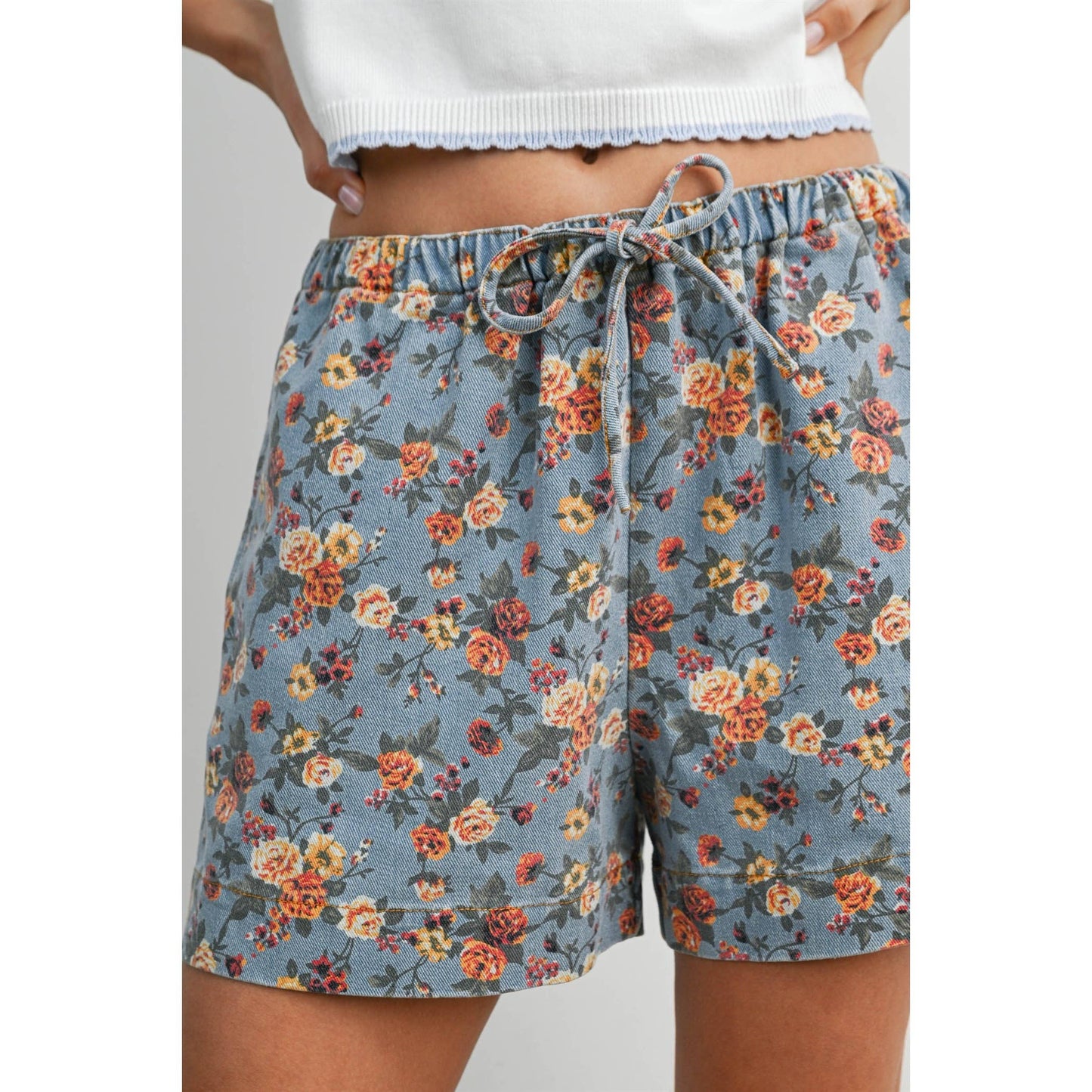 Floral Drawstring Shorts