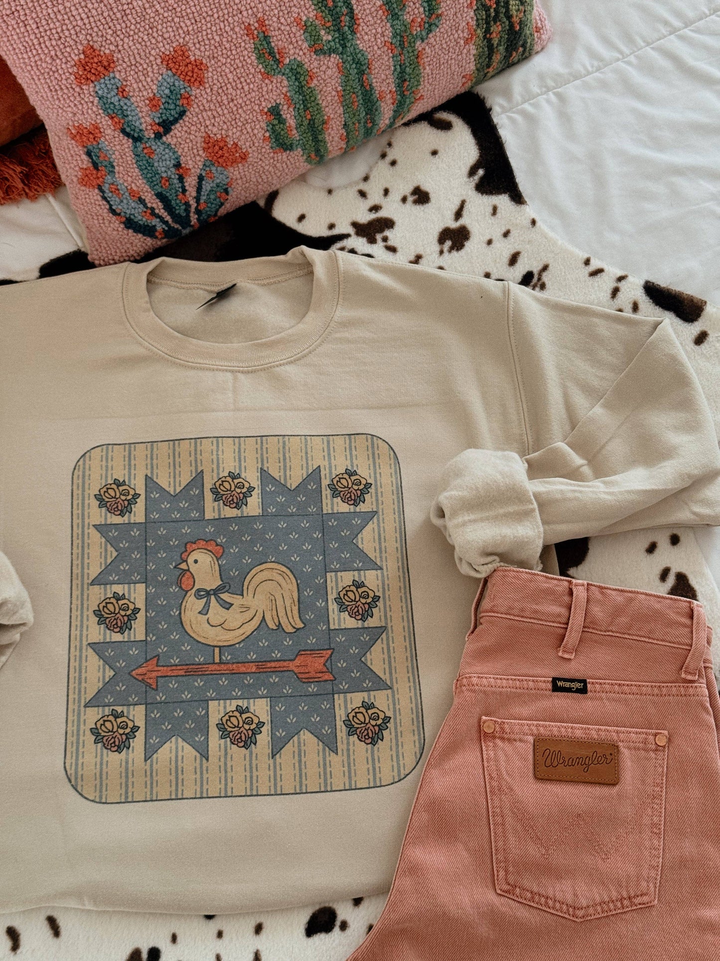 VINTAGE HEN QUILT PATCH