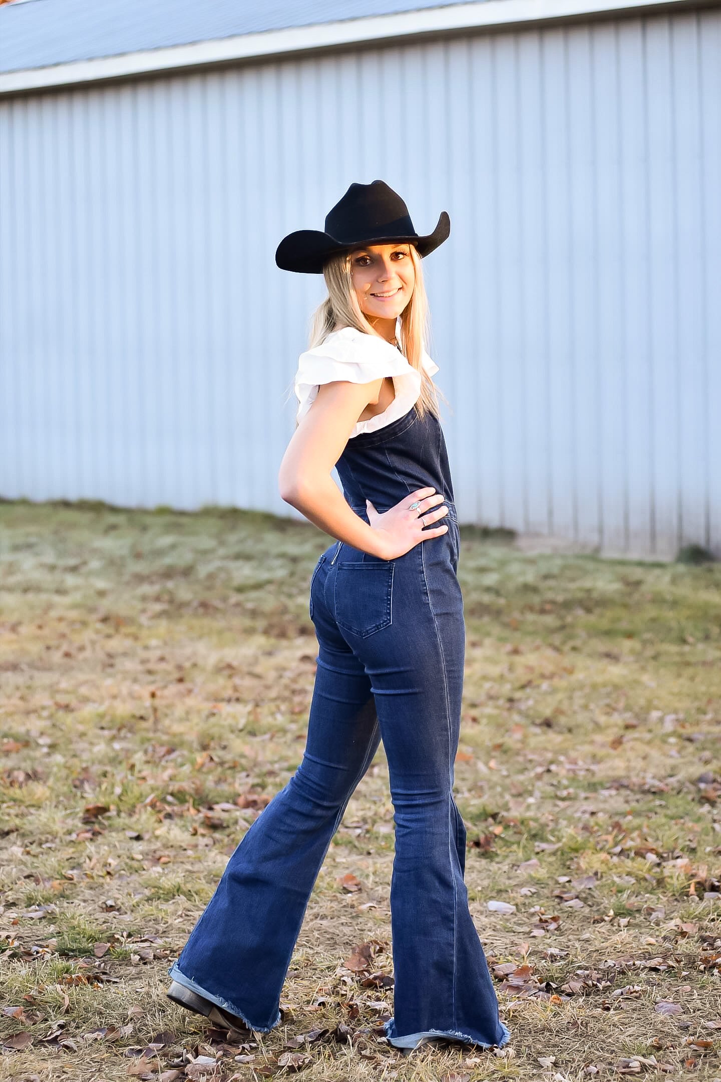 Bell Bottom Denim Jumpsuit
