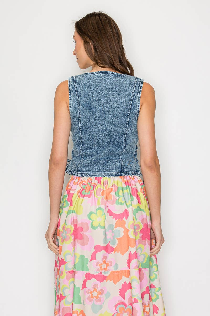 Denim Vest Top