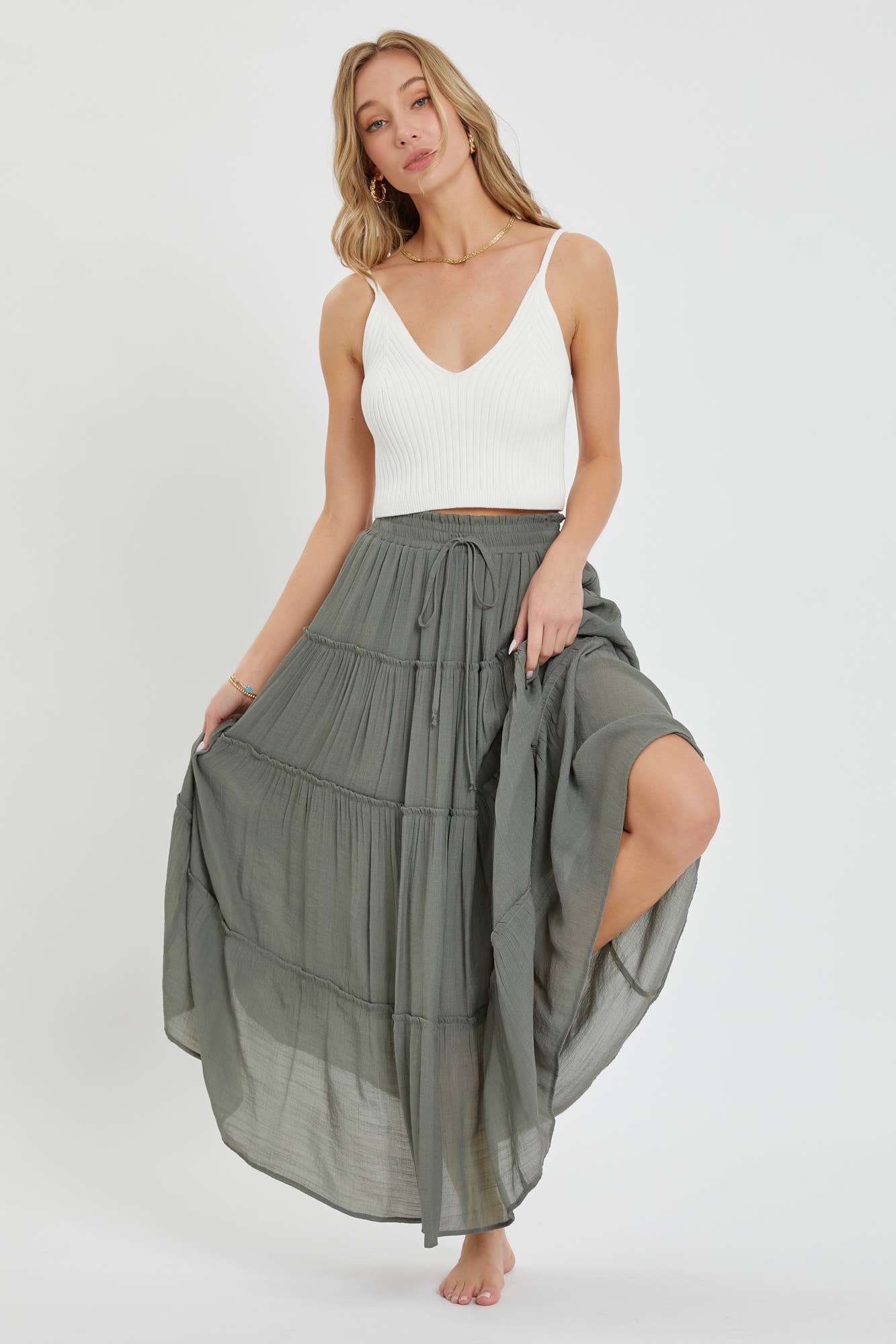 FLOWY TIERED MAXI