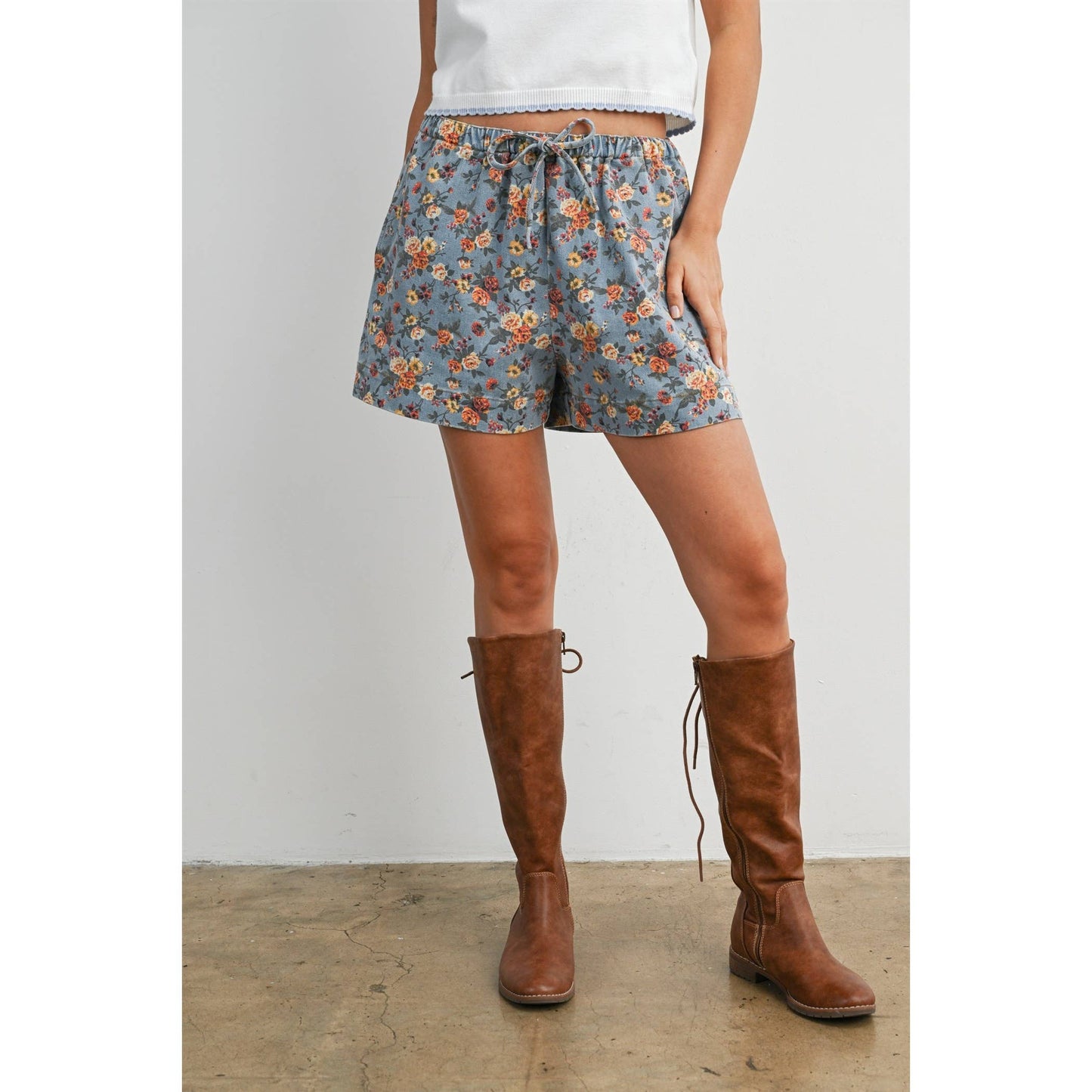 Floral Drawstring Shorts
