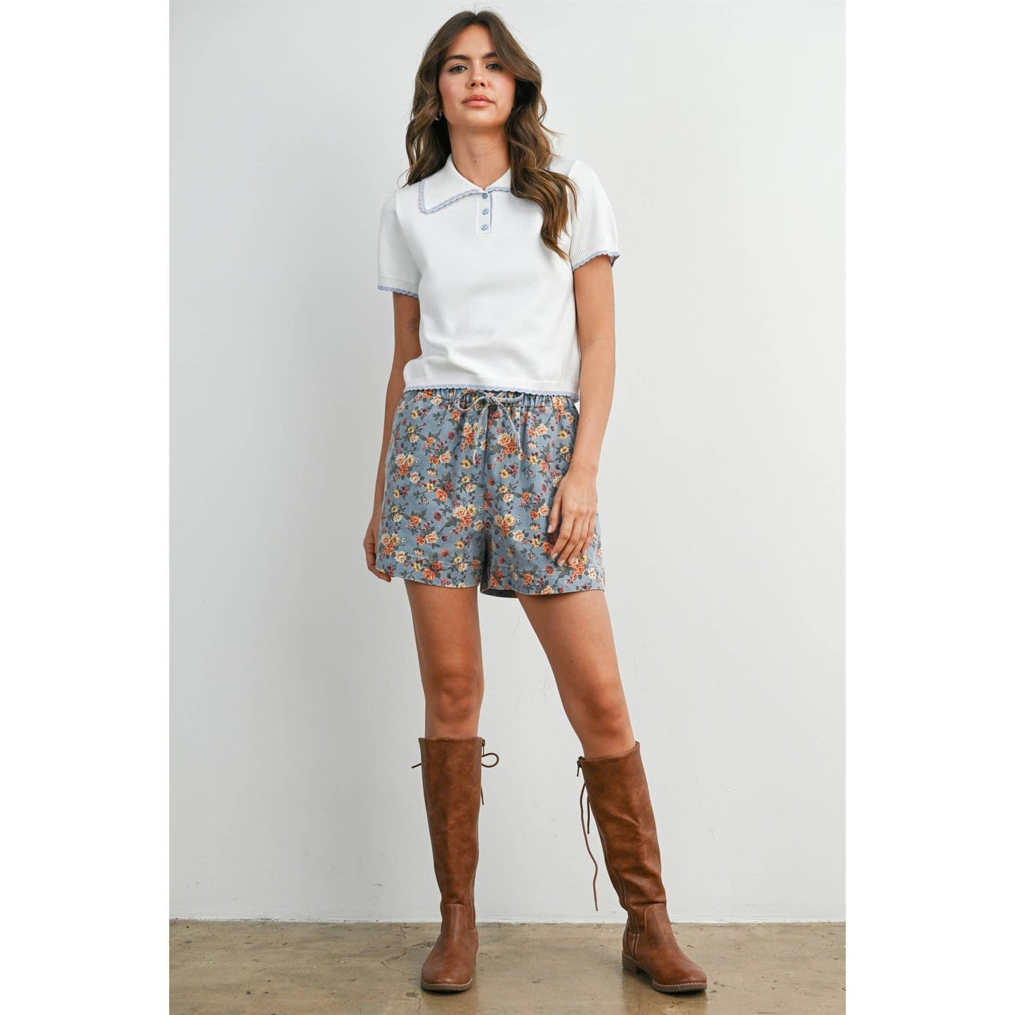 Floral Drawstring Shorts