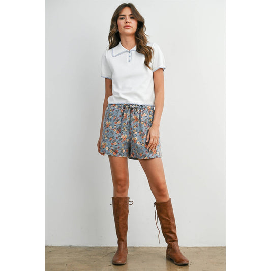 Floral Drawstring Shorts