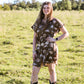 Western Print Button Down Dress