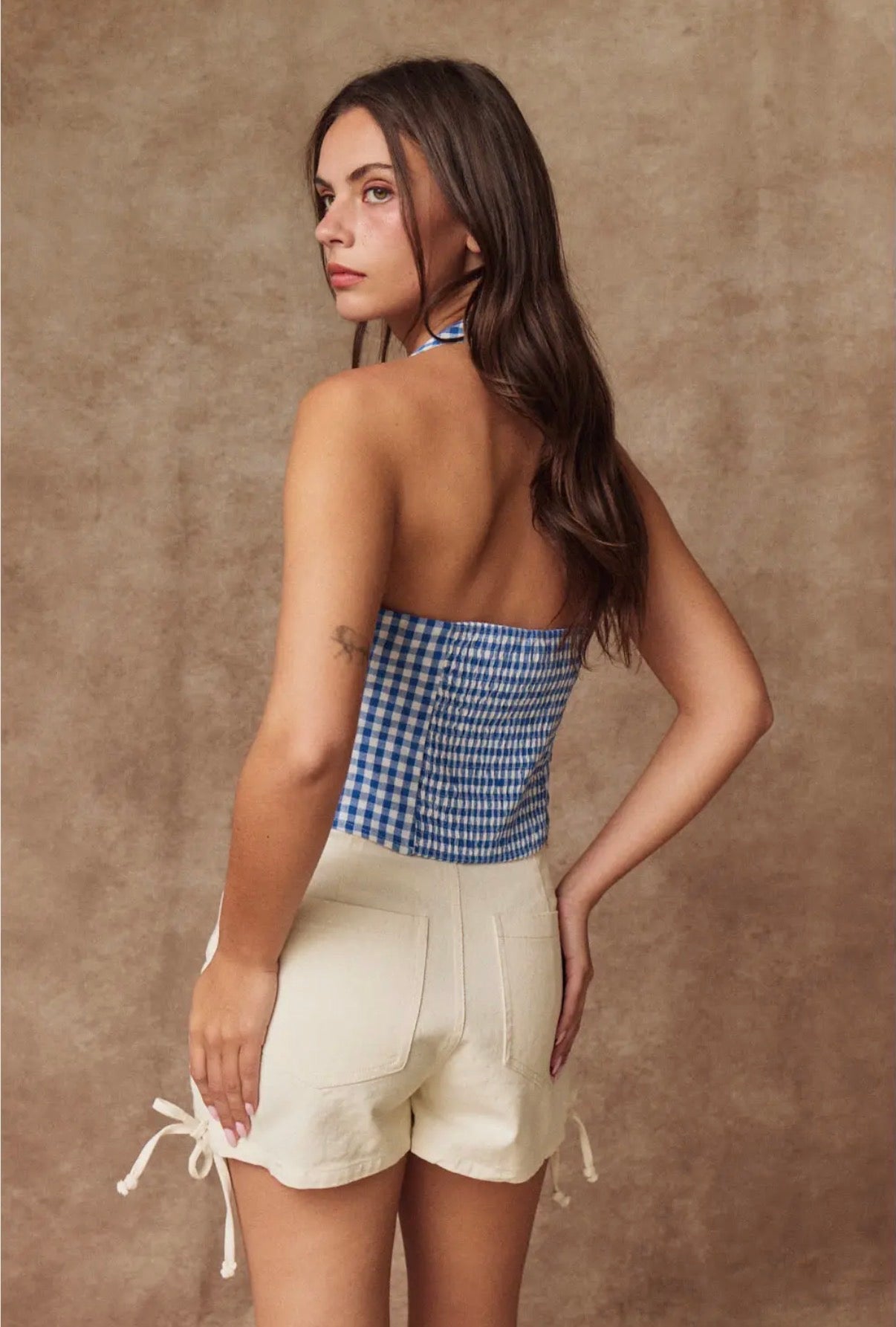 Gingham Halter Top
