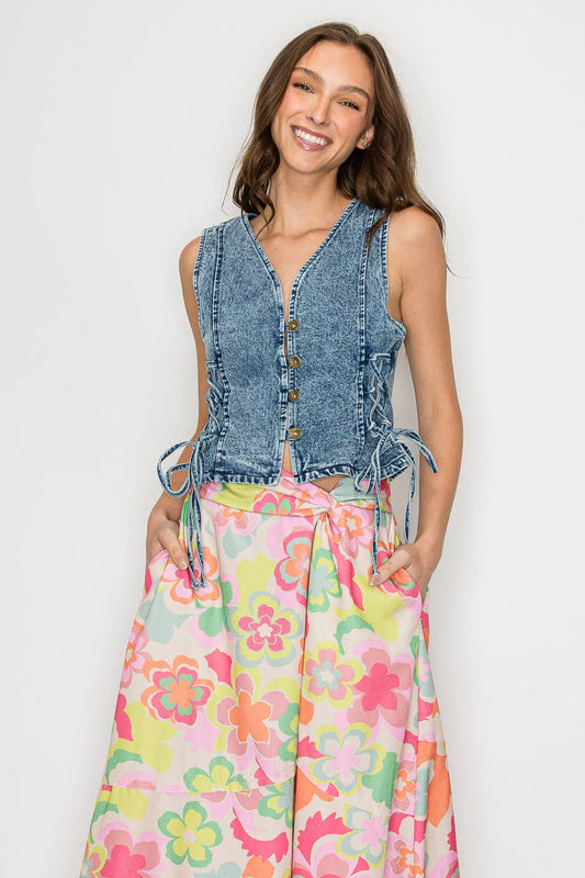 Denim Vest Top