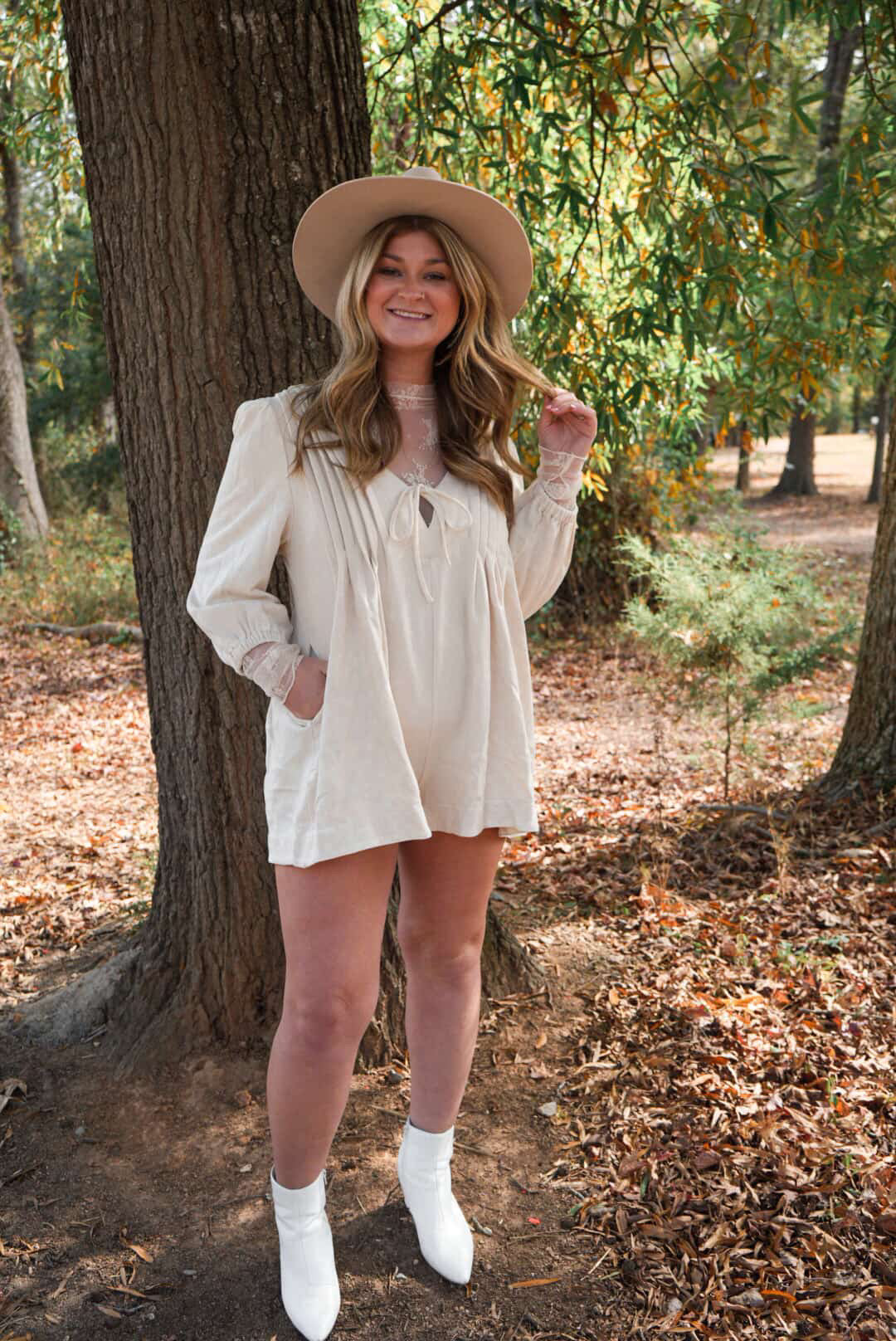 Dusty Trails Pleated Romper