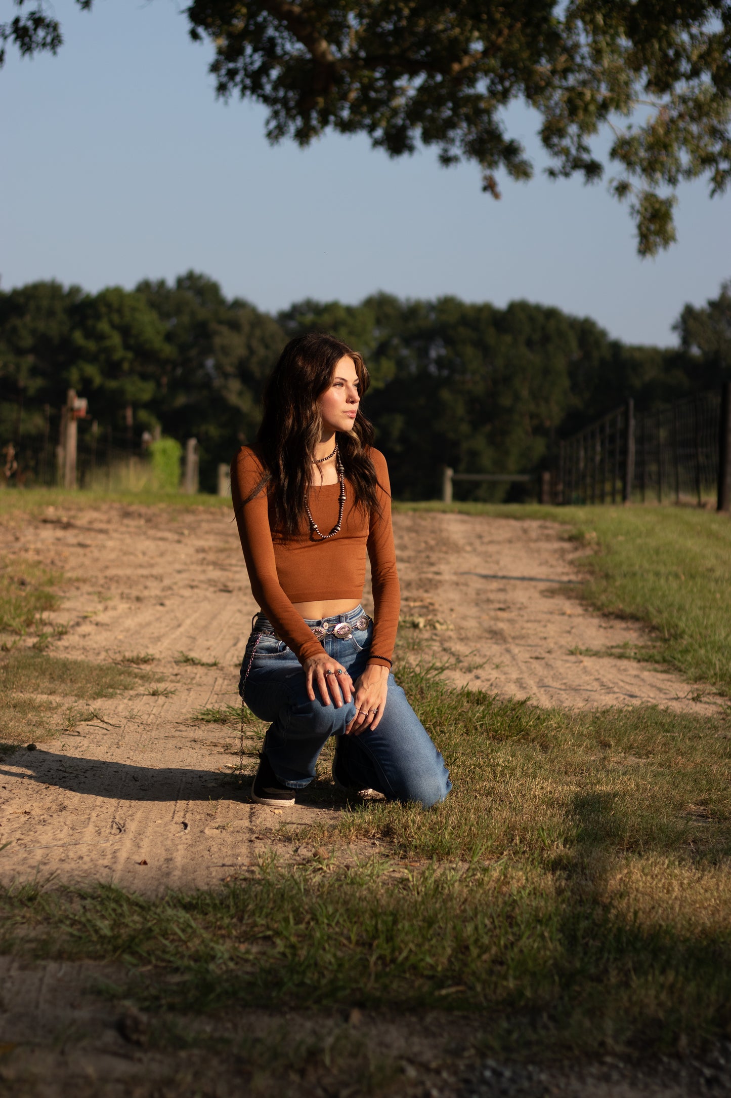 Copper Cropped Long Sleeve