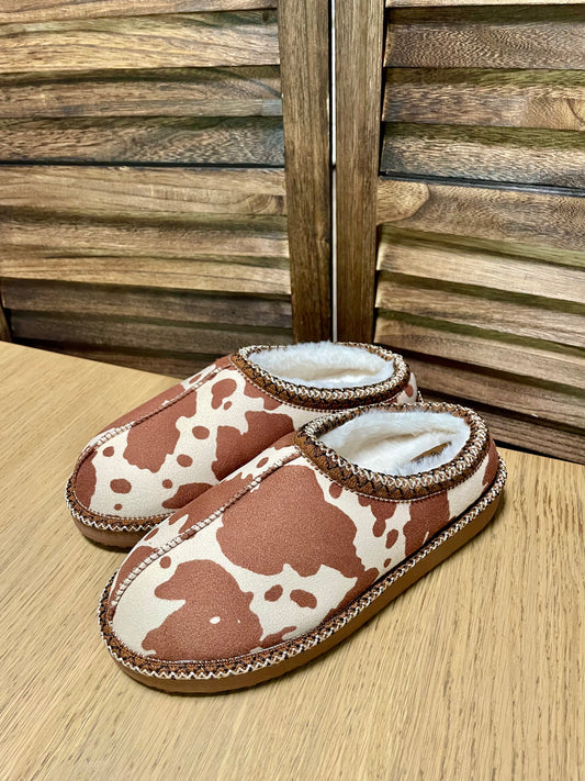 Cow Print Cozy Slippers