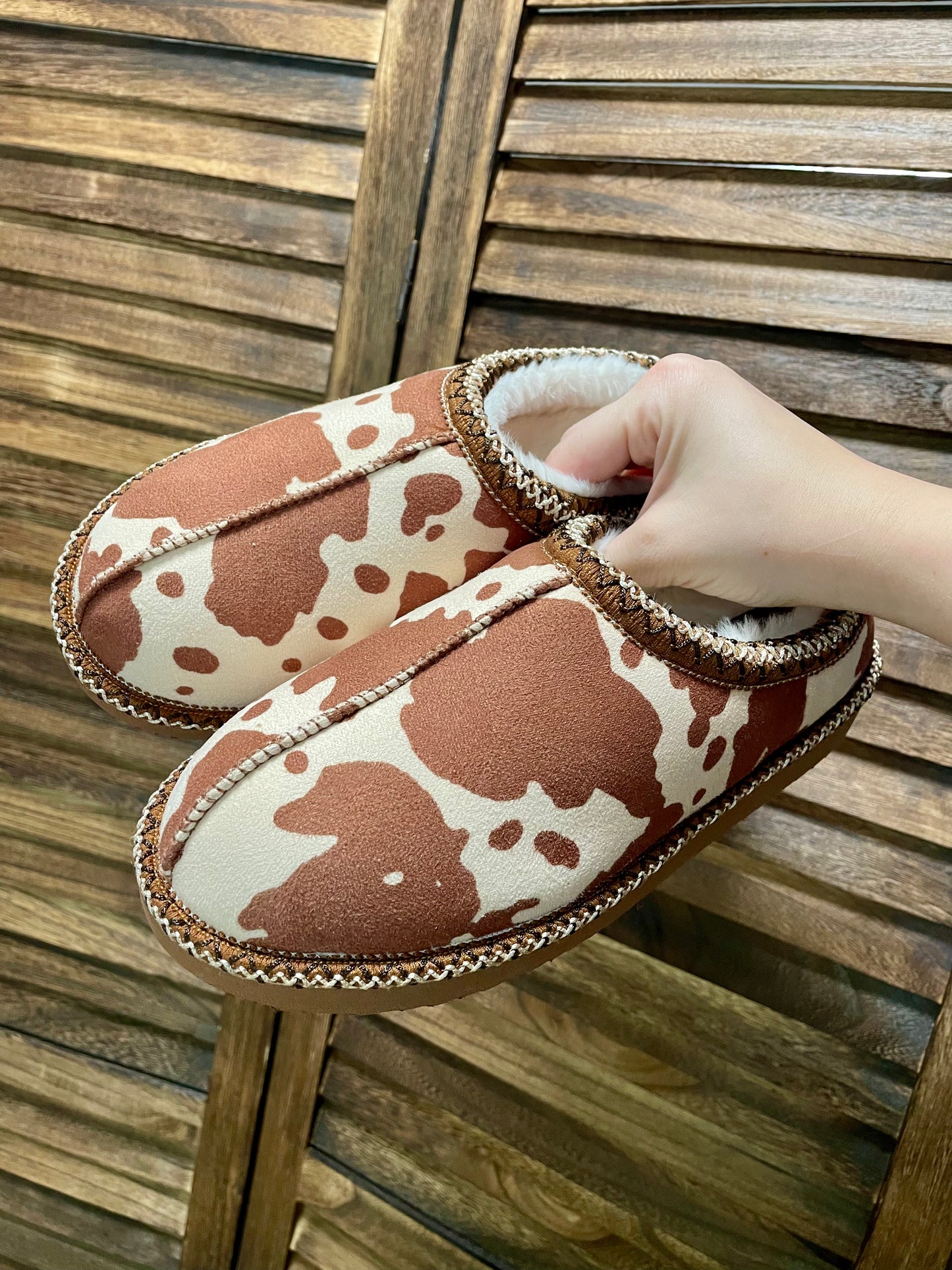 Cow Print Cozy Slippers