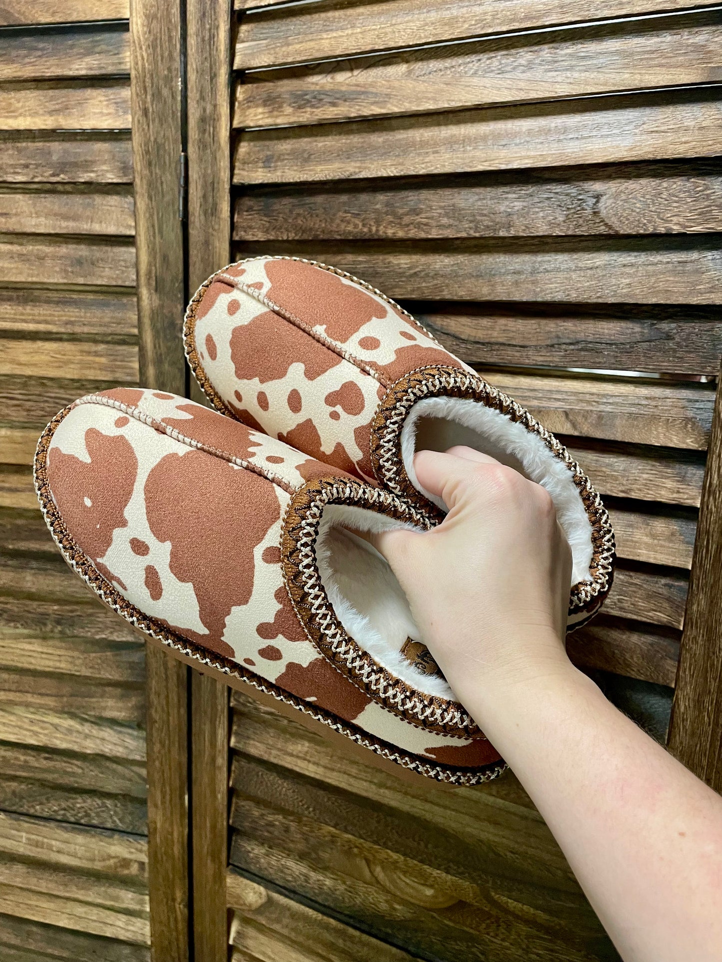 Cow Print Cozy Slippers
