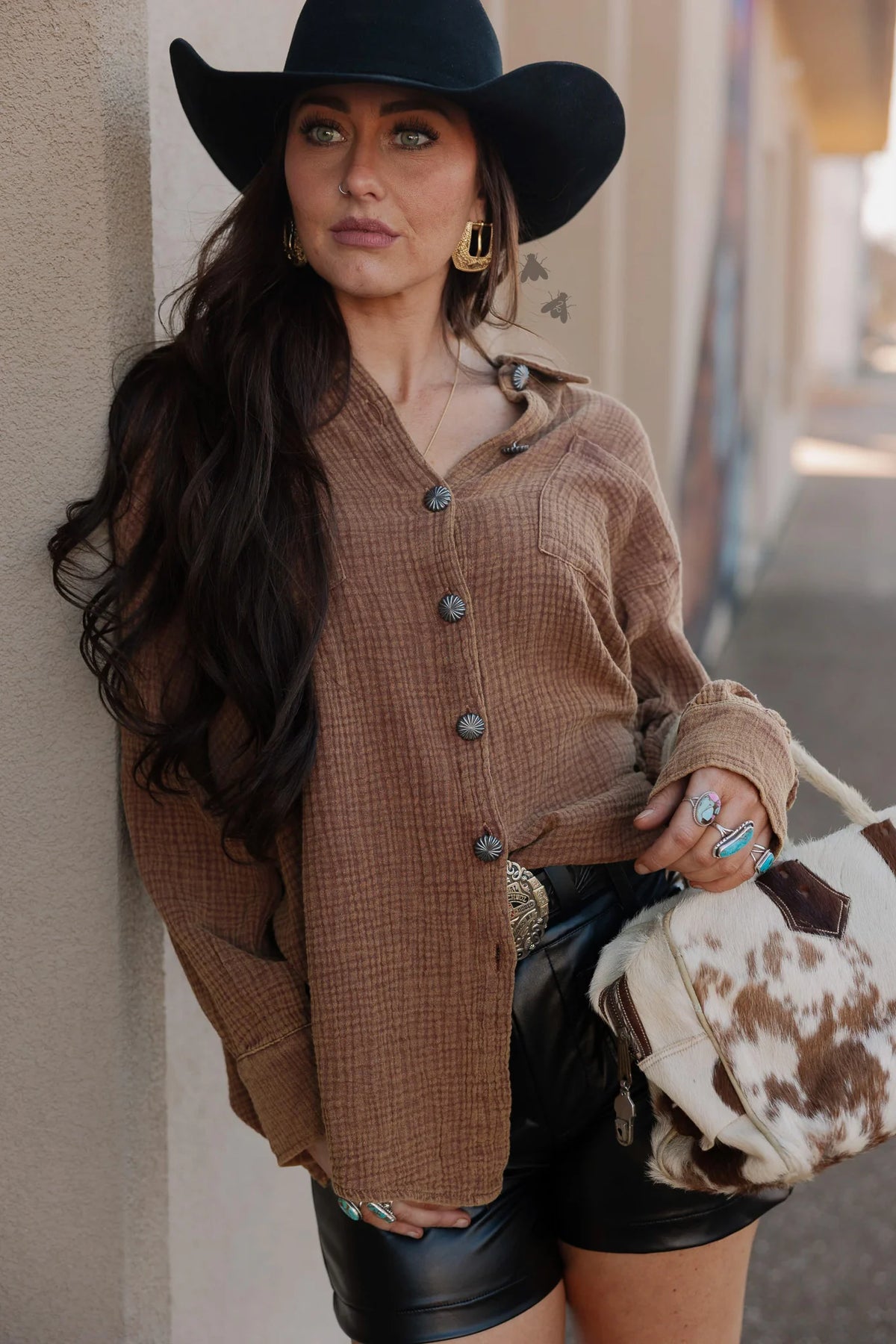 Acres Button Up *Saddle