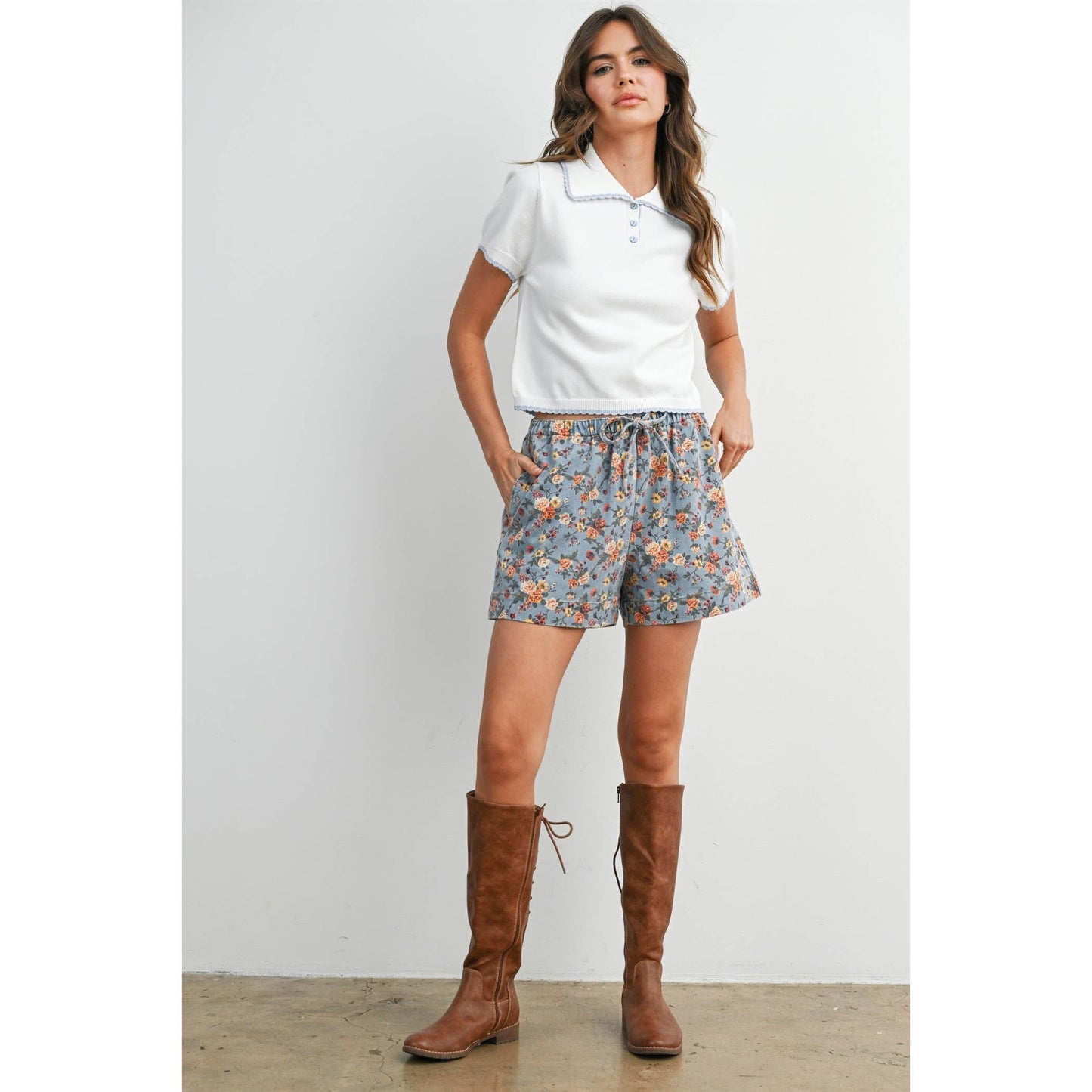 Floral Drawstring Shorts