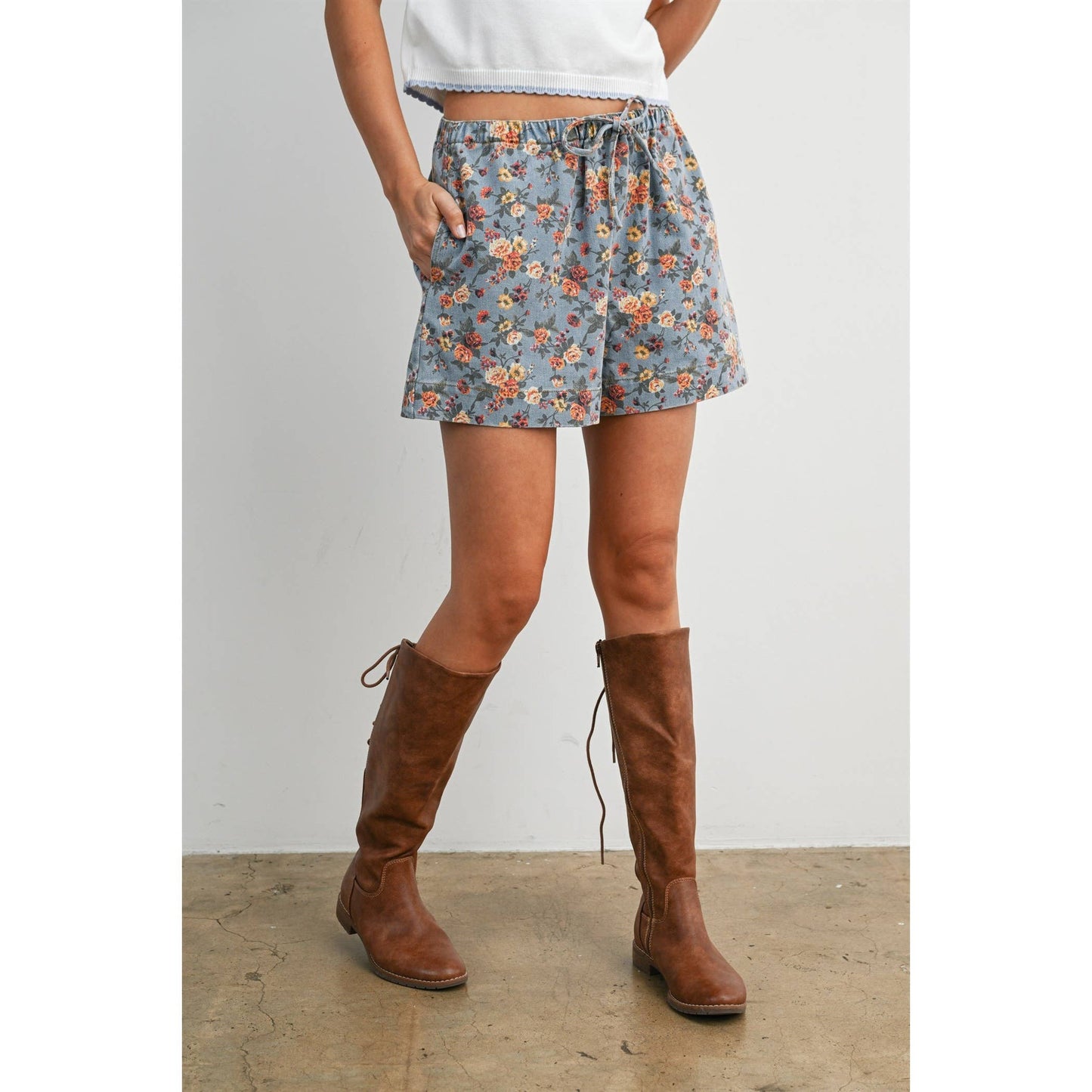 Floral Drawstring Shorts