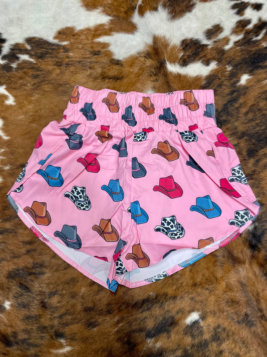 Pink Cowboy Hat Shorts