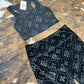 Black Aztec Biker Shorts